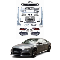 Kit carrosserie large - Compatible avec Audi A7 RS7 12-15 Pare-chocs avant/arrière Diffuseur Jupes Grille Matériel PP Haute qualité Neuf Parfait à visser