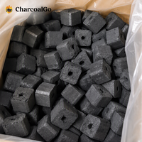 CharcoalGo Factory Direct Cubes de charbon de bambou avec trou central, charbon pour chicha, pour fumer la narguilé