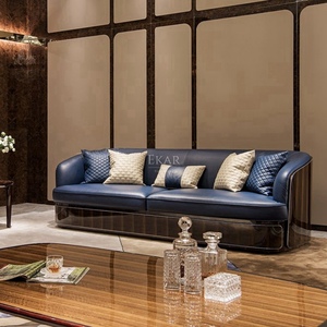 Divano con Motivo Decorativo in Impiallacciatura di Legno Scuro - Arredamento di Lusso per la Casa - Product Image 3