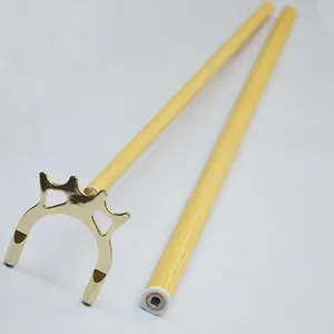 1/2-pc white wood Billiard table Long Rack rest cue with brass spider head 2M Snooker Table Long Bridge SticK Cue kit