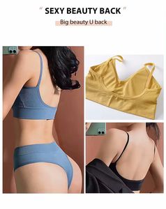 Culottes pour femmes en gros de haute qualité sous-vêtements pour dames tissu de coton ensembles de sous-vêtements de soutien-gorge Sexy - Product Image 6
