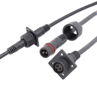 AOHUA Usine Ventes 2PIN Panneau Femelle Plastique LED Connecteur à Prise Mâle M14 2 Voies Connecteur Droit Avec câble IP65