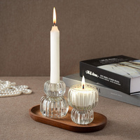 Bocaux à bougies en verre personnalisés de qualité supérieure pour l'aromathérapie et la décoration de la maison de luxe, contenants ronds transparents pour bougies chauffe-plat en gros