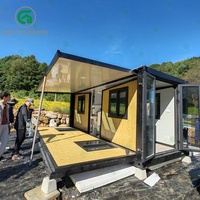 20 pieds Corée Maison préfabriquée de luxe Maison modulaire prête à l'emploi Cabine repliable Villa préfabriquée pour Resort Bureau Café Hébergement