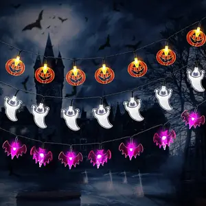 3er Pack Indoor Decor Batterie betriebene LED Halloween Dekoration Licht Kürbis Led String Licht für Halloween