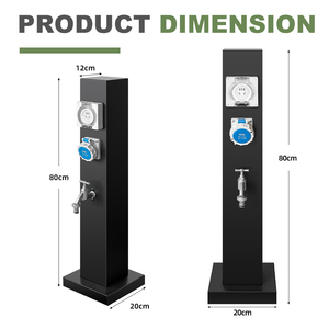 Pedestal de Energía para Muelle, Acero Inoxidable 304, Impermeable IP66, para Parques de RV, Campamentos de Caravanas y Zonas de Remolques - Product Image 2
