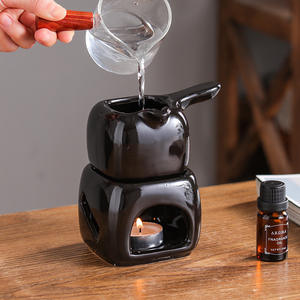 Ceramica con manico quadrato staccabile 180ml di grande capacità elettrica <span class=keywords><strong>per</strong></span> aromaterapia lampada bruciatore <span class=keywords><strong>per</strong></span> Spa olio essenziale riscaldatore da massaggio - Product Image 1