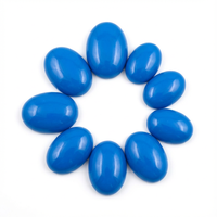 Vente en gros de cabochons ovales en turquoise naturelle polie sur mesure, 25 mm, avec jeu de couleurs ou feu pour la fabrication de bijoux