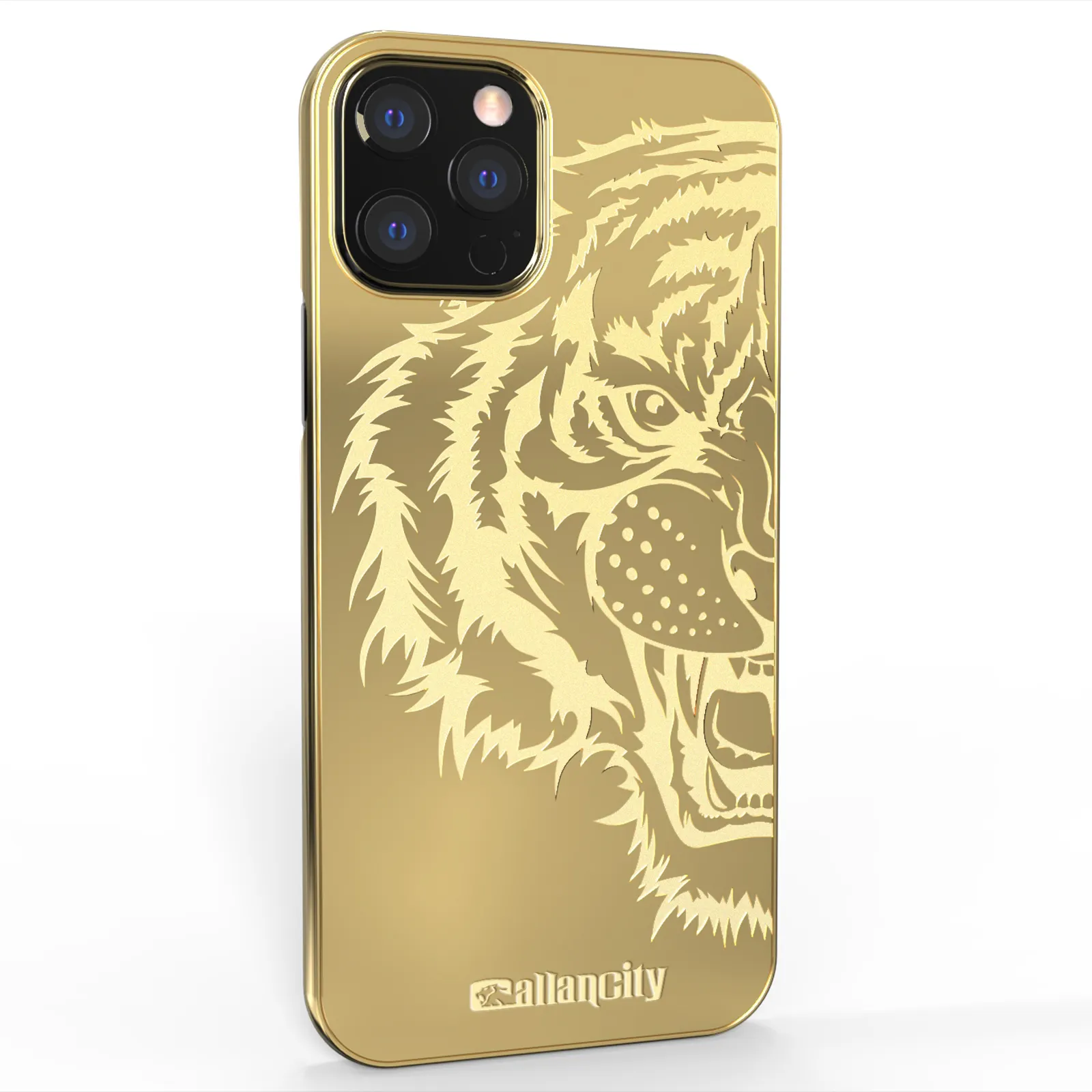 Защитный чехол для телефона Callancity с изображением Льва, совместимый с iPhone 13 серии, Роскошный Жесткий металлический чехол для телефона из поликарбоната