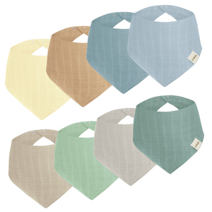 Oem بيع بالجملة بانديانا الطفل مريلة التكنولوجيا سعر جيد الشاش الطفل باندانا المراليل مجموعة تغذية الطفل مريلة - Product Image 3