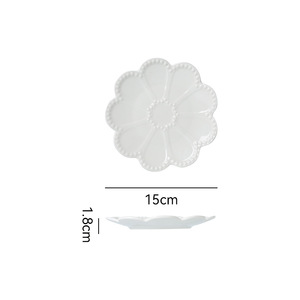 Vajilla de cerámica en relieve blanco puro plato plano nórdico bistec Hotel estilo minimalista plato de comedor vajilla de regalo - Product Image 6