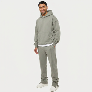 Conjuntos Deportivos Unisex de Moda, Lavado Ácido, 2 en 1, 100% Algodón Grueso, Hombros Caídos, de Alta Calidad - Product Image 1