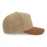 Casquette de sport personnalisée pour homme, kaki marron bicolore, perforée au laser, respirante, à visière incurvée, snapback, pour activités de plein air et baseball
