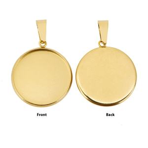 18K Acier Inoxydable Temps Gem Titulaire 6-30mm Collier Pendentif Vide Titulaire Mince Fond DIY Bijoux Accessoires avec Melon Boucle - Product Image 3