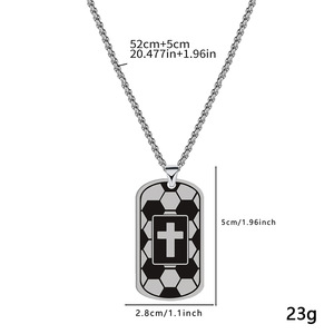 Stainless Steel Cross Necklace Men Sports Ball Pendant <b>Dog</b> <b>Tag</b> Religious Gift Jewelry Fashion Pendants Charms - Product Image 4