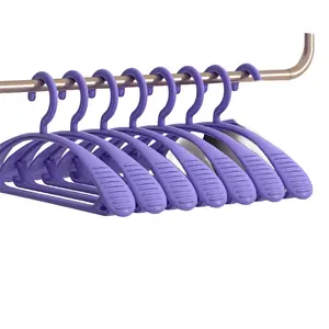 Purple 30 Hangers Household Hangers Seamless Anti-shoulder Corners Clothes Braces Non-slip Children's Clothes Braces