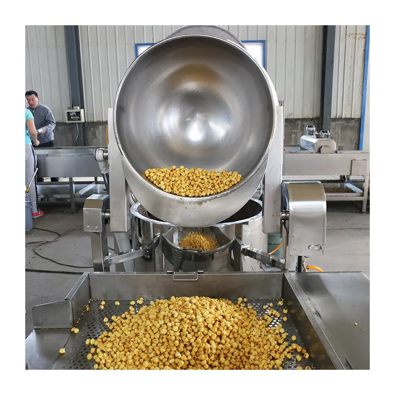Máquina de palomitas de maíz industrial de acero inoxidable Máquina de palomitas de maíz comercial con fabricante de máquina recubierta de azúcar