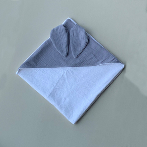 Peignoir <span class=keywords><strong>de</strong></span> <span class=keywords><strong>Bain</strong></span> Bébé à Capuche en Mousseline Éponge <span class=keywords><strong>Douce</strong></span> et Absorbante, Couleur Unie, avec Oreilles <span class=keywords><strong>de</strong></span> Lapin, en Bambou, Serviette <span class=keywords><strong>de</strong></span> <span class=keywords><strong>Bain</strong></span> Capuchon pour Bébé - Product Image 3