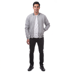Custom Embroidery Patches <b>High</b> Street Plus Size Men's Wool <b>Leather</b> Varsity Jackets Breathable Windproof Fleece Lining Wholesale - Product Image 1