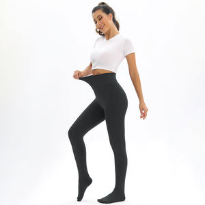 Leggings Invernali da Donna Taglie Forti, Neri, Elasticizzati, Traspiranti, in Pile, Spessi e Caldi - Product Image 3