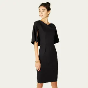 2020 fábrica de verano negro las mujeres cabo las mujeres dama elegante vestido del fabricante de China