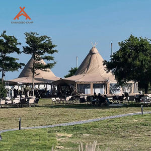 Kawagebo Camping Maßgefertigtes Dreifach Verbundenes 450G Baumwoll-Luxus-Glamping-Tipi-Zelt für Campingplätze - Product Image 6