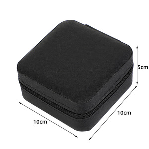 Portable Mini <strong>Square</strong> Pattern <strong>Jewelry</strong> <strong>Box</strong> Compact Travel Storage Solution for Earrings Rings and Other Small <strong>Jewelry</strong> Items - Product Image 4