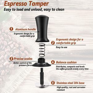 Kit di Accessori per Espresso da 22 Pezzi, <span class=keywords><strong>Set</strong></span> Tamper Caffè 51/53/58mm con Strumento WDT, Lattiera per Schiuma di Latte, Penna per Latte Art e Stencil - Product Image 2