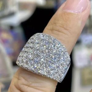 Anello di Lusso con Cristalli Geometrici e Strass, Gioiello da Festa per Donne T0868 - Product Image 5