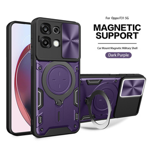 <span class=keywords><strong>Coque</strong></span> de téléphone antichoc Lichicase pour OPPO A6X avec cache-objectif coulissant, béquille magnétique et accessoires anti-gravité - Product Image 1
