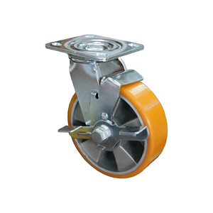 Industrial Heavy Duty 4 "5" 6 "8" Castor <span class=keywords><strong>PU</strong></span> <span class=keywords><strong>Orange</strong></span> drehbar Flughafen Trolley Wheel <span class=keywords><strong>Caster</strong></span> rotierende Räder - Product Image 6