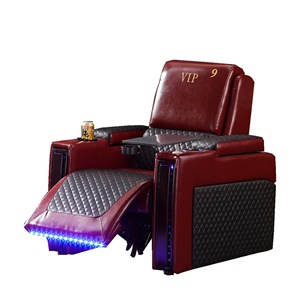 Sillón de Masaje Eléctrico de Cuero, Sillón Reclinable VIP de una Plaza con Luz LED, para Uso en Cine en Casa - Product Image 5