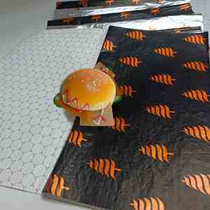 SP3312 Logo-Designed Printed Greaseproof Waterproof <b>Wax</b> <b>Paper</b> Roll Disposable Food Grade Virgin Eco-Friendly Wrap for Hamburger - Product Image 5