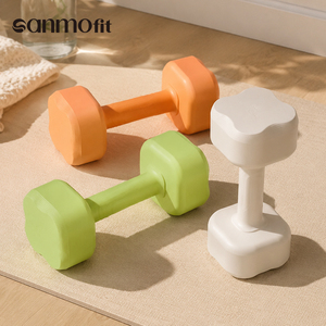 Haltères personnalisés universels à tête carrée recouverts de caoutchouc, haltères légers pour yoga et pilates avec emballage couleur personnalisé OEM ODM - Product Image 1