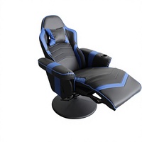 Fauteuil pivotant de loisirs en cuir bleu, rouge et jaune personnalisé pour la maison et le bureau