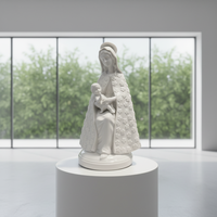 Statue en céramique de la Sainte Vierge Marie et de l'enfant Jésus, style romain
