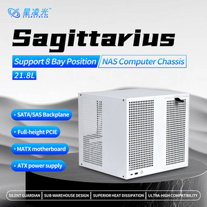 เคสแชสซี NAS แบบ 8 ช่องสำหรับเครื่องเซาะหาข้อมูล Sagittarius |   รองรับพาวเวอร์ซัพพลายแบบ ATX, เมนบอร์ด MATX, PCIE แบบเต็มความสูง, ความจุ 21.8 ลิตร - Product Image 4