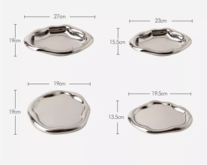 DREA luce di lusso argento placcato vassoio in ceramica decorativo vassoio ornamenti per la decorazione della casa - Product Image 6