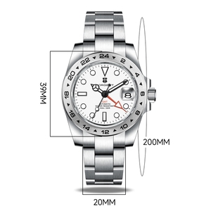 Reloj Mecánico Automático de Lujo Corgeut de 39 mm con Logotipo Personalizado, Cristal de Zafiro, NH34 <span class=keywords><strong>GMT</strong></span> para Hombre, Reloj de Acero Inoxidable de Lujo Explore <span class=keywords><strong>Master</strong></span> - Product Image 6