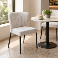 Chaises de salon modernes et simples sans accoudoirs, empilables, en tissu rembourré, avec pieds en métal