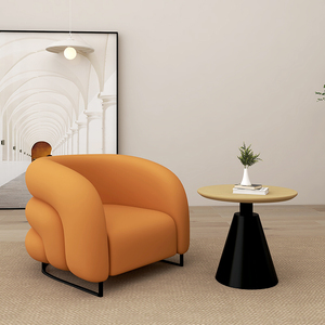 Sillón Individual de Estilo Nórdico con Relleno de Espuma Redonda para Sala de Estar, Ideal para Niños - Product Image 5