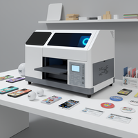 Impresora UV A4 de 21x34cm Directo de Fábrica, CMYKWW, Efecto de Relieve 3D, Máquinas de Impresión UV de Escritorio para Pequeñas Empresas