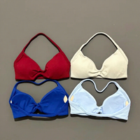 Soutien-gorge de sport sans couture pour femme, col halter, antichoc, push-up, pour yoga, entraînement, fitness, gym, athlétisme