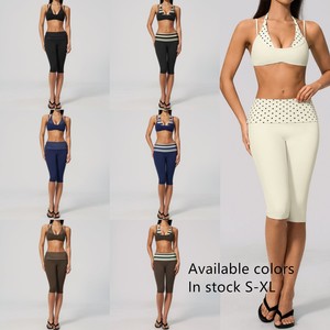 Ropa Deportiva Personalizada para Yoga y <span class=keywords><strong>Fitness</strong></span>, <span class=keywords><strong>Top</strong></span> Halter y Pantalones Plegables, Conjunto de Gimnasio para <span class=keywords><strong>Mujer</strong></span>, Ropa Deportiva <span class=keywords><strong>Mujer</strong></span> - Product Image 3
