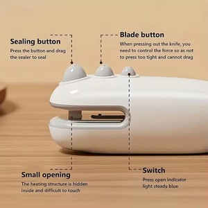 Venta al por mayor de fábrica: Mini sellador portátil recargable para alimentos, máquina pequeña para snacks, sellador de plástico para alimentos domésticos. - Product Image 4