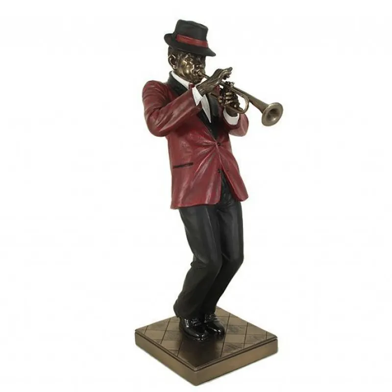 Grande bande de jazz trompette sculpture de musique résine accordéon chanteur figurines violoncelle guitare basse musiciens statue