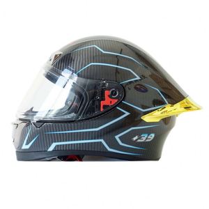 Nouveau masque intégral en fibre de carbone véritable pour moto, karting, course de motos, fermeture rapide, mousse - Product Image 1