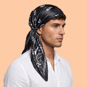 <span class=keywords><strong>Foulard</strong></span> <span class=keywords><strong>de</strong></span> nuit en satin imprimé cachemire pré-noué <span class=keywords><strong>avec</strong></span> bande élastique et bande antidérapante en velours pour le soin des <span class=keywords><strong>cheveux</strong></span> – Chapeau <span class=keywords><strong>de</strong></span> sommeil élégant pour femme - Product Image 3