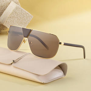 Nouvelles lunettes de soleil pour hommes, monture en plastique noir et métal, protection UV400, verres en polycarbonate, style cyclisme en plein air - Product Image 5