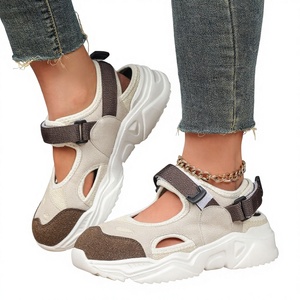 Sandali da <span class=keywords><strong>donna</strong></span> <span class=keywords><strong>con</strong></span> plateau e punta chiusa, stile Mary Jane <span class=keywords><strong>con</strong></span> <span class=keywords><strong>velcro</strong></span>, <span class=keywords><strong>scarpe</strong></span> casual di tendenza, bestseller transfrontaliero per la primavera - Product Image 1